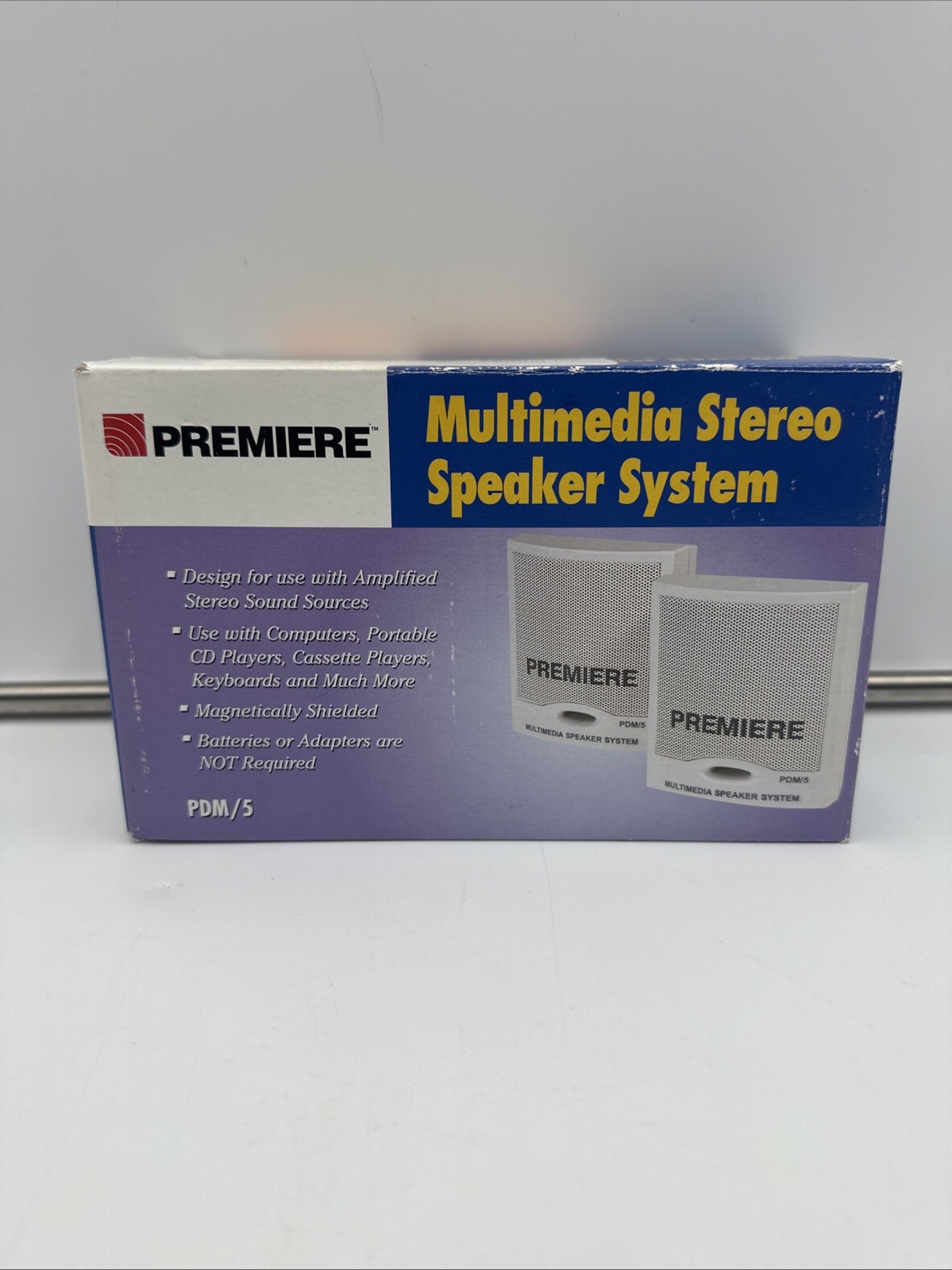 RARE Premiere PDM/5 Vintage Computer Speakers Multimedia System Retro Beige NEW