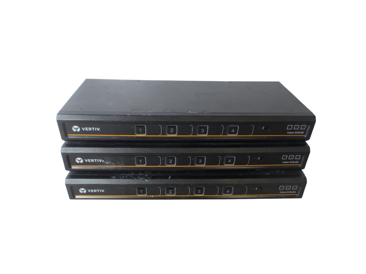 Lot of 3 Vertiv Cybex SC845D Secure KVM 4-Port DisplayPort 