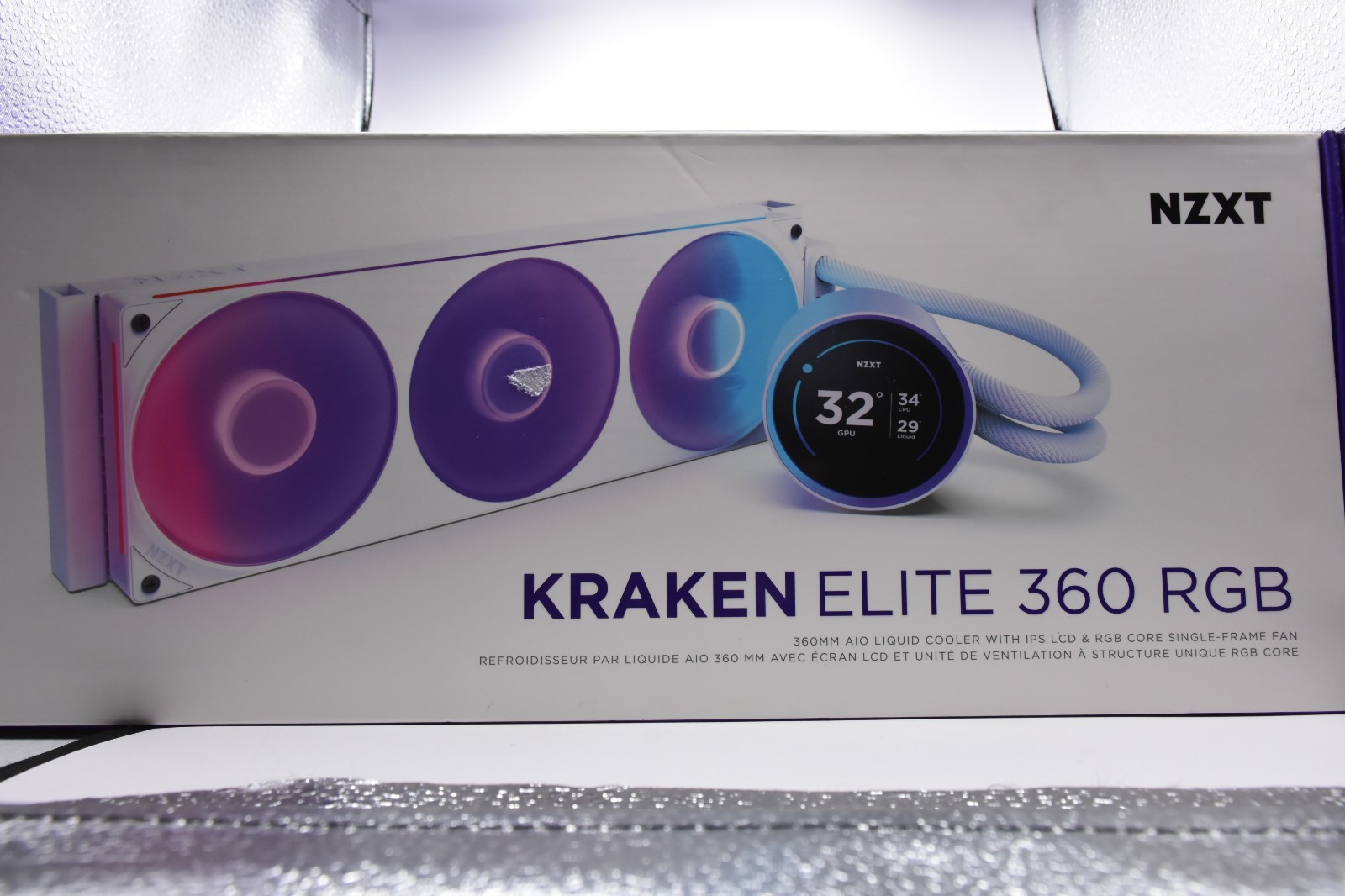 NZXT Kraken Elite 360 RGB AIO CPU Liquid Cooler White 360mm Radiator