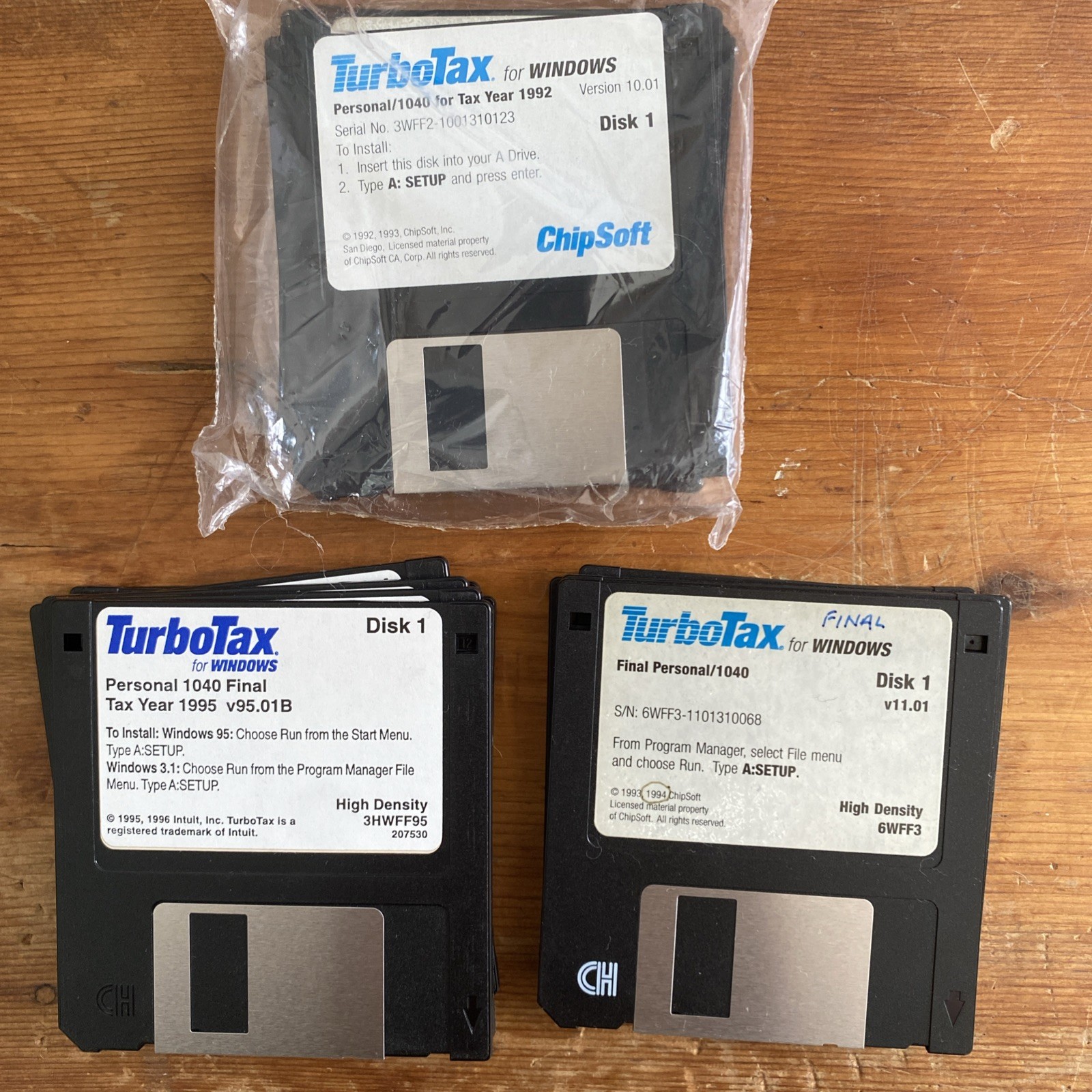 Lot of 3 Vintage 90s Software Floppy Disk 3.5" ~ Quicken 1994 1994 UNTESTED