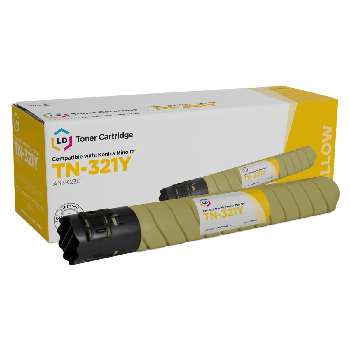 LD Compatible Toner Cartridge Replacement for Konica Minolta TN-321Y A33K230 (Ye