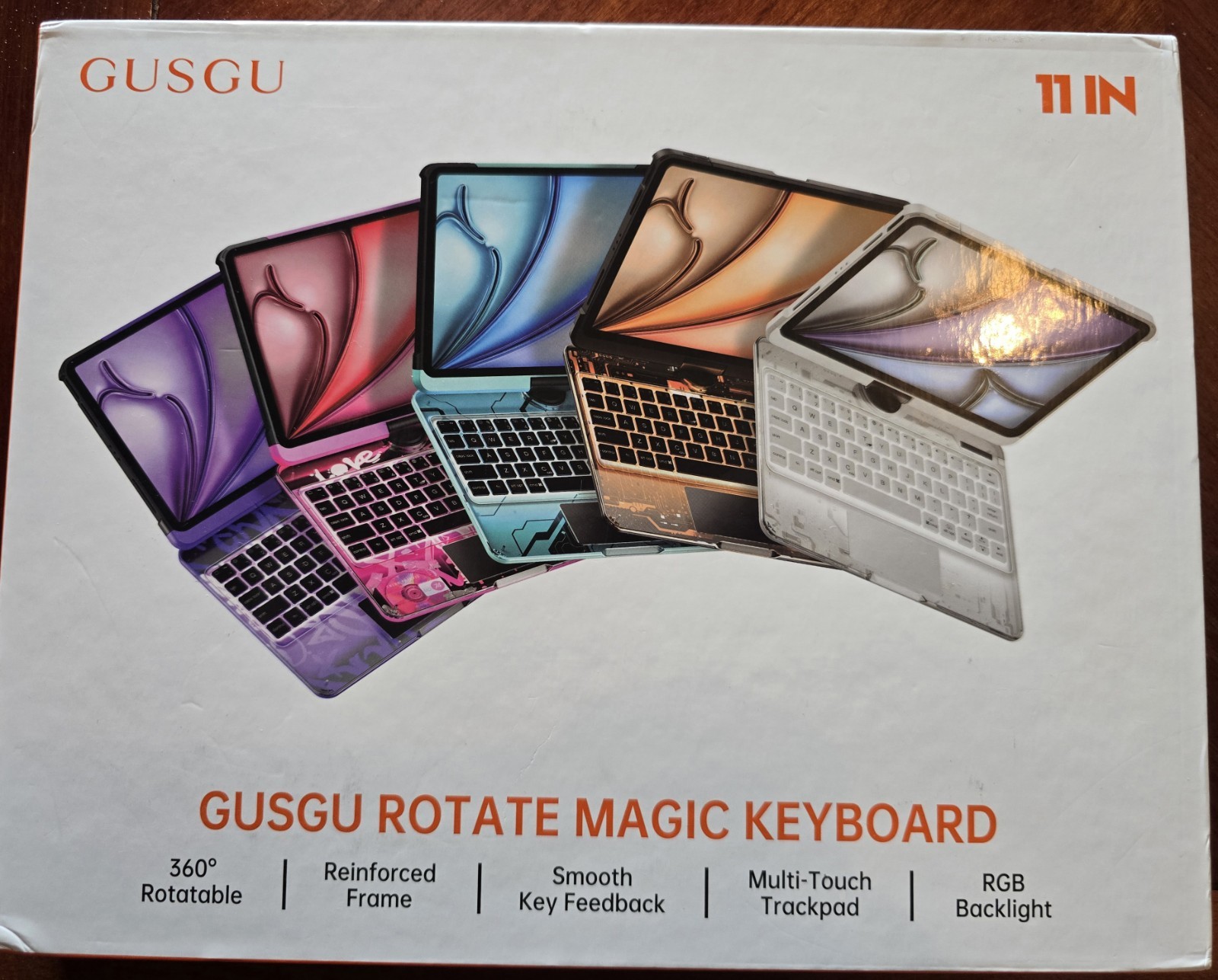GUSGU Transparent Case with Wireless Keyboard only for 2024 iPad Pro 11-in.(M4)