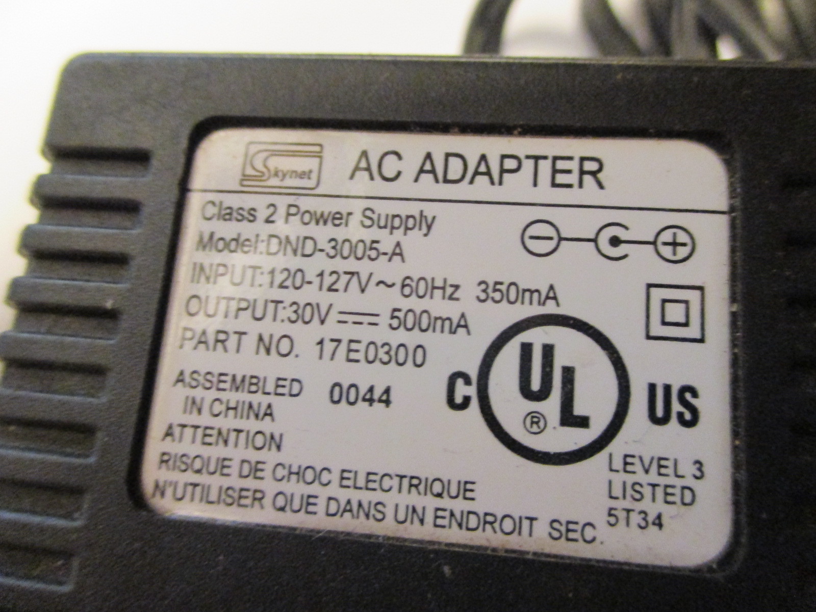 Skynet DND-3005-A AC Adapter 30 Volt Power Supply for Lexmark Kodak Printers