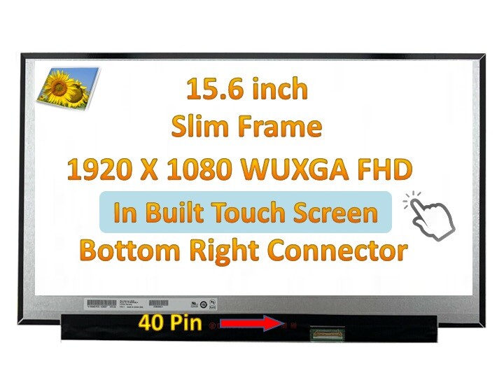 NV156FHM-T01 V8.0 15.6" LED LCD in touch Screen For HP edp 40pin in-cell