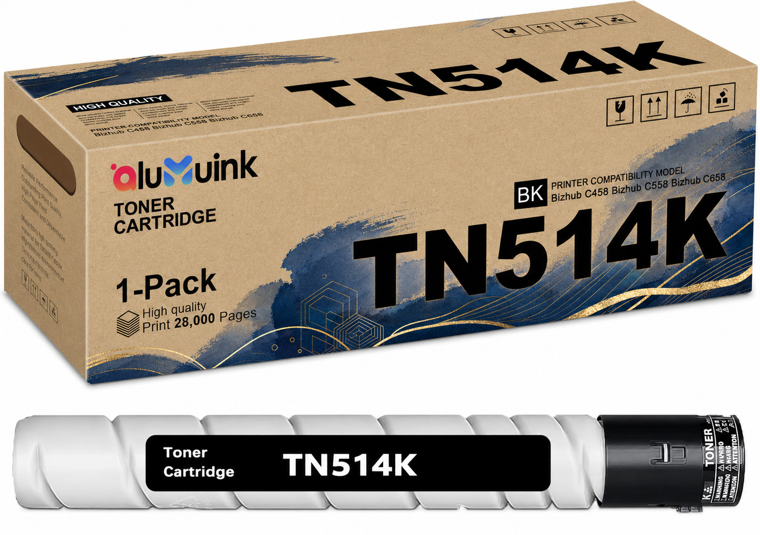 TN514 Black Toner Cartridges (1-Pack) replacement for Bizhub C458 C558 C658