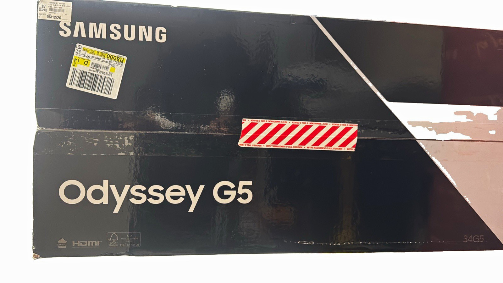 Samsung Odyssey G5 34" Curved Gaming Monitor 165Hz 3440x1440 VA HDMI/DP
