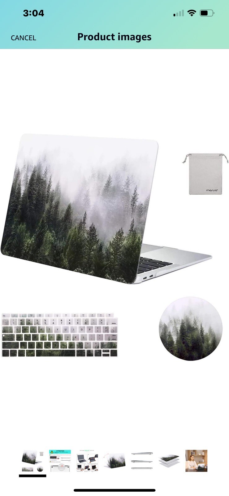 Mosiso Laptop Plastic Pattern Hard Case for Macbook Air 13 A1932+Mouse Pad 2019