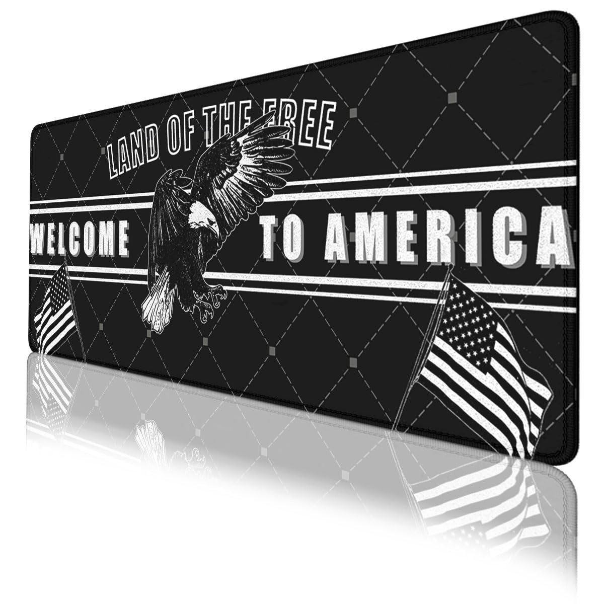 American Eagle Desk Mat Black White Patriotic USA Freedom XL Mouse Pad Large ...