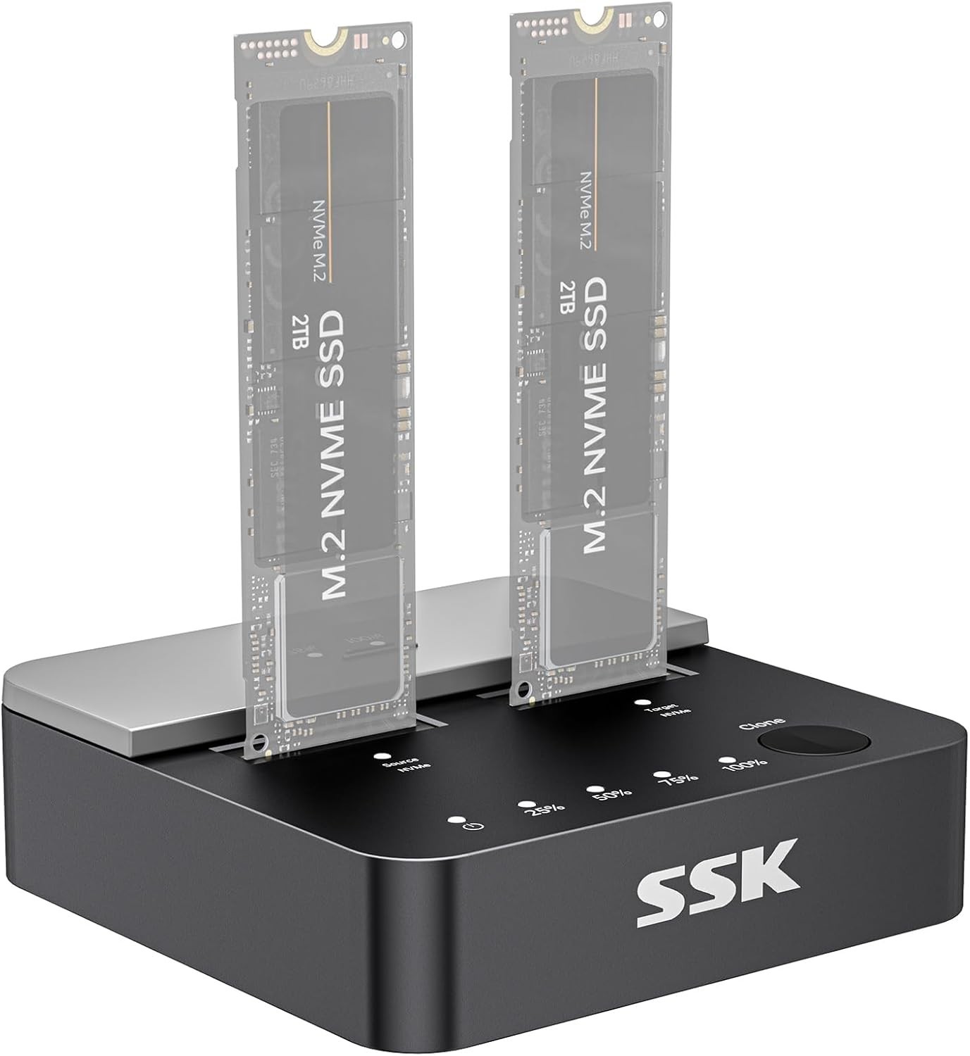 SSK Dual Bay M.2 NVMe SSD Dock DK201