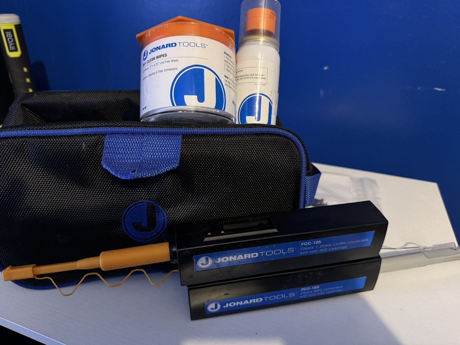 Fiber Connector Cleaner Kit, 1.25 mm Jonard Tool FCC-125 MU/LC, FCC-120 MPO Conn
