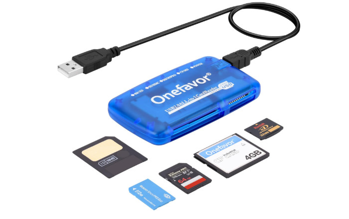 Smartmedia Cards Reader Writer, All-In-1 USB Universal Multi Card Adapter Slim H