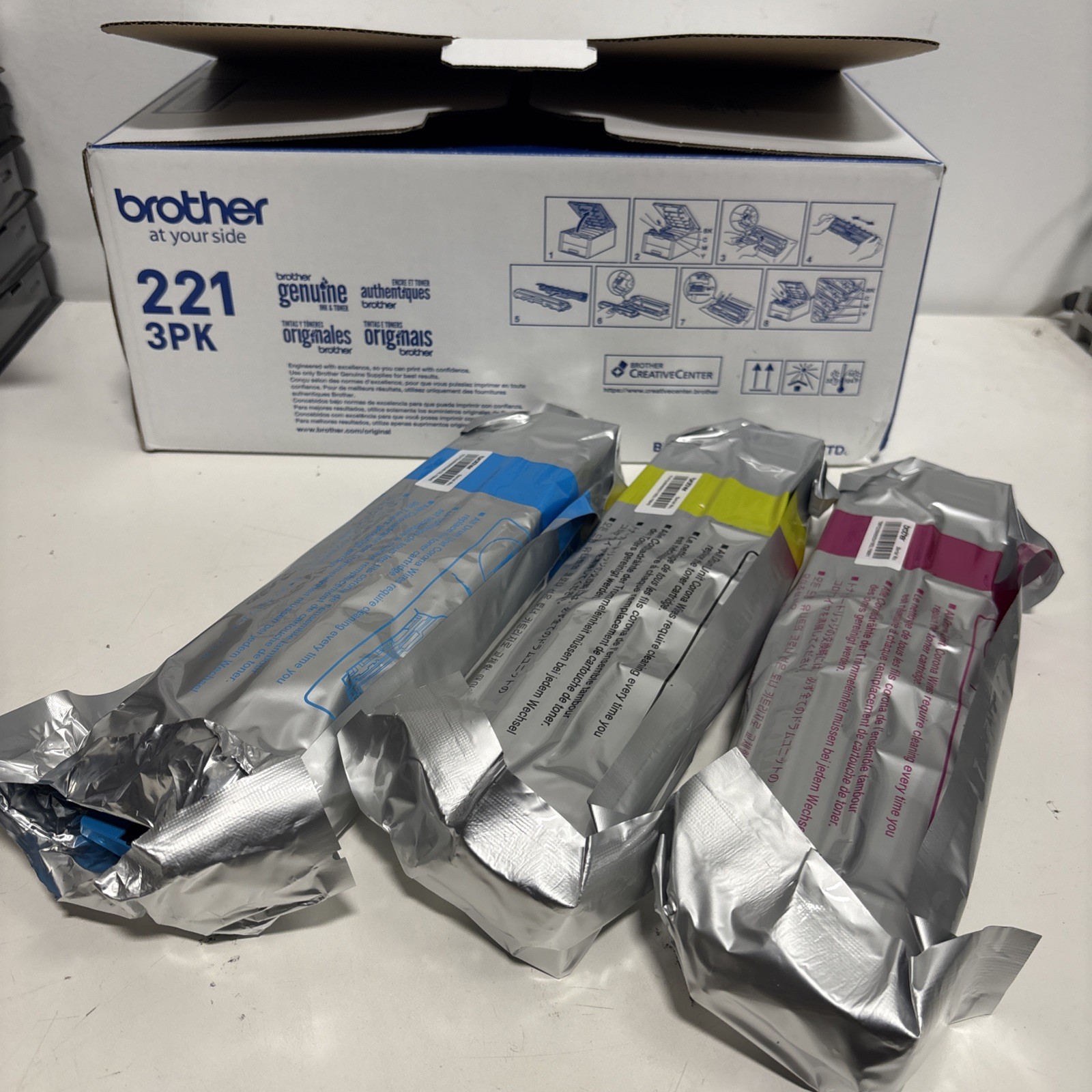 Brother TN2213PK Three Pack (Cyan, Magenta, Yellow) Standard Yield Toner...