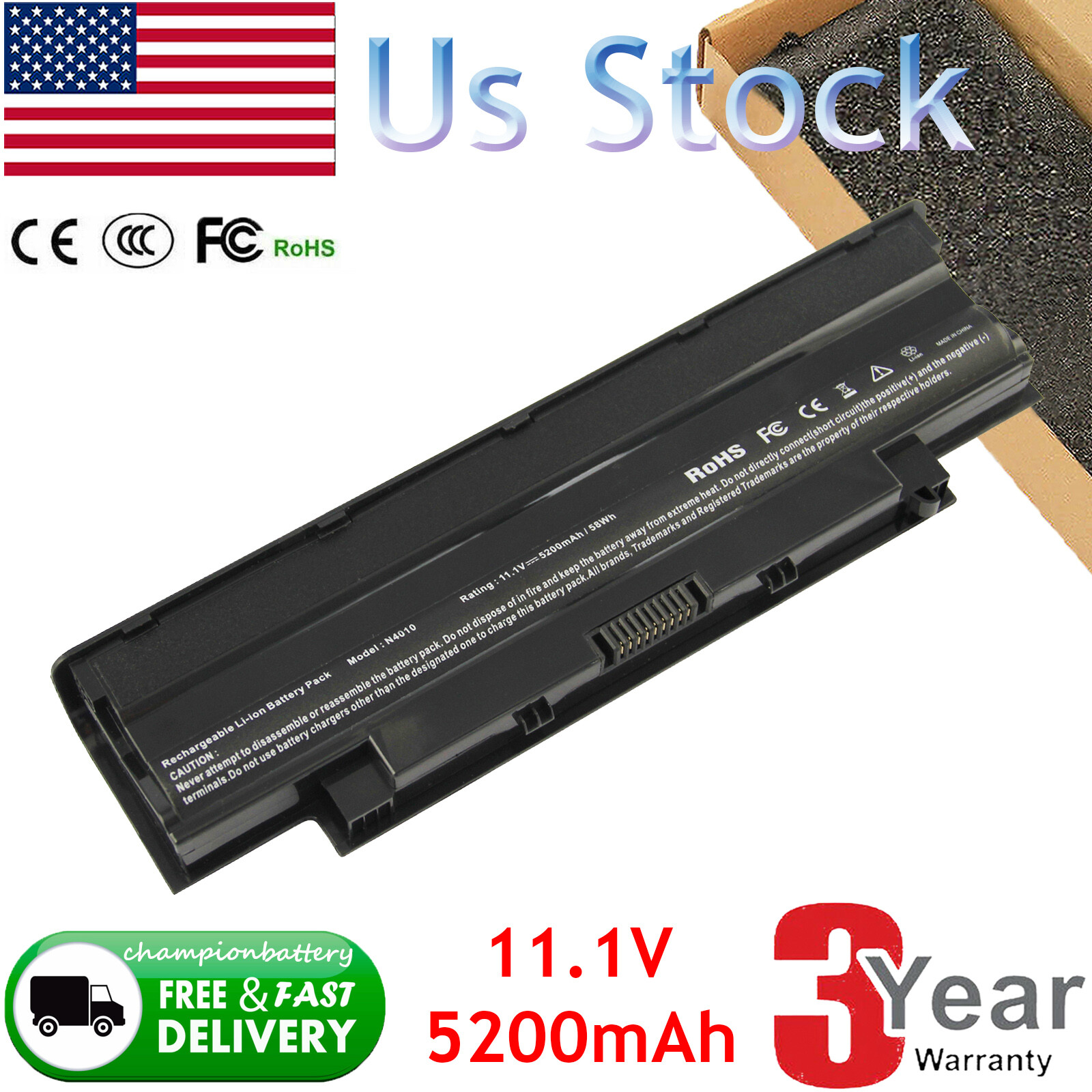 J1KND Battery for Dell Inspiron 3420 3520 N5110 N5010 N4110 N4010 N7110