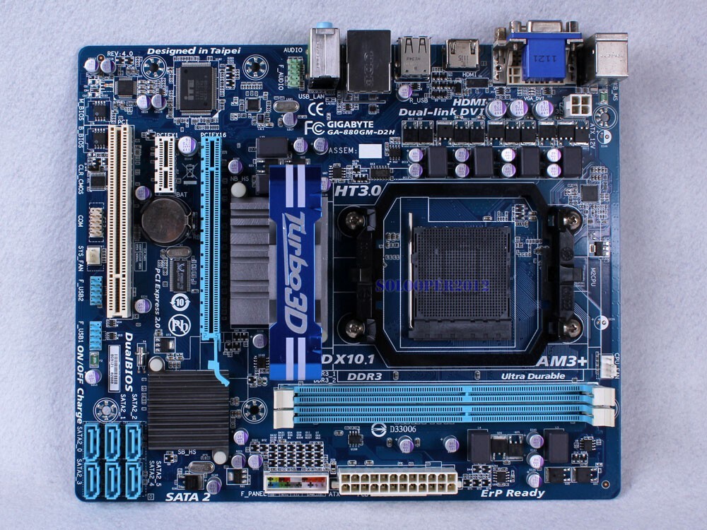 GIGABYTE GA-880GM-D2H V4.0 Socket AM3/AM3+ Motherboard AMD 880G DDR3 Micro ATX