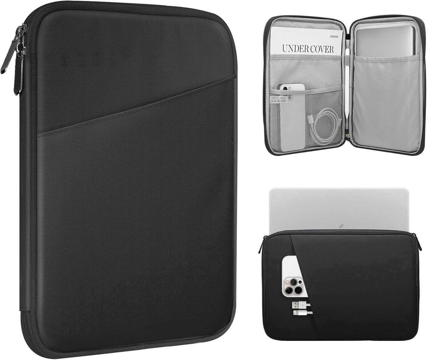 13.3-14 Inch Lightweight Laptop Sleeve with Pocket in Black Color