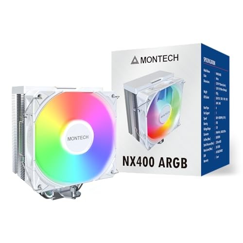 MONTECH NX400ARGBW NX400 ARGB CPU Air Cooler Single Tower White
