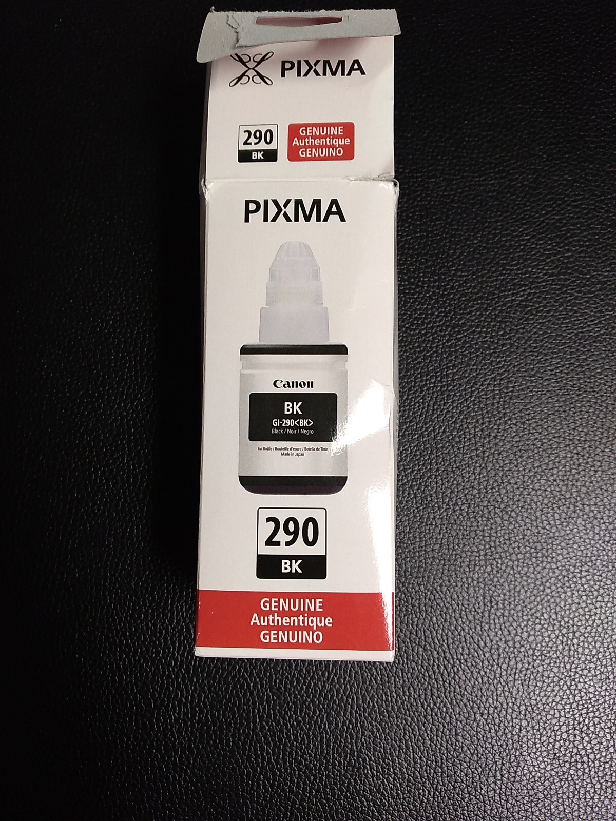 GI-290 BK Pigment Black Ink Bottle GI-290bk GI290bk OPEN BOX Genuine