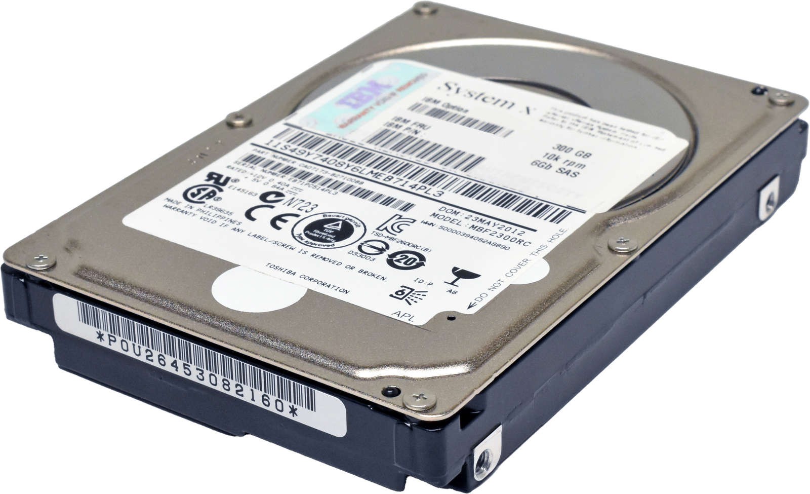 IBM Toshiba 300GB 2.5" 10K 6G SAS HDD MBF2300RC 42D0638 42D0641