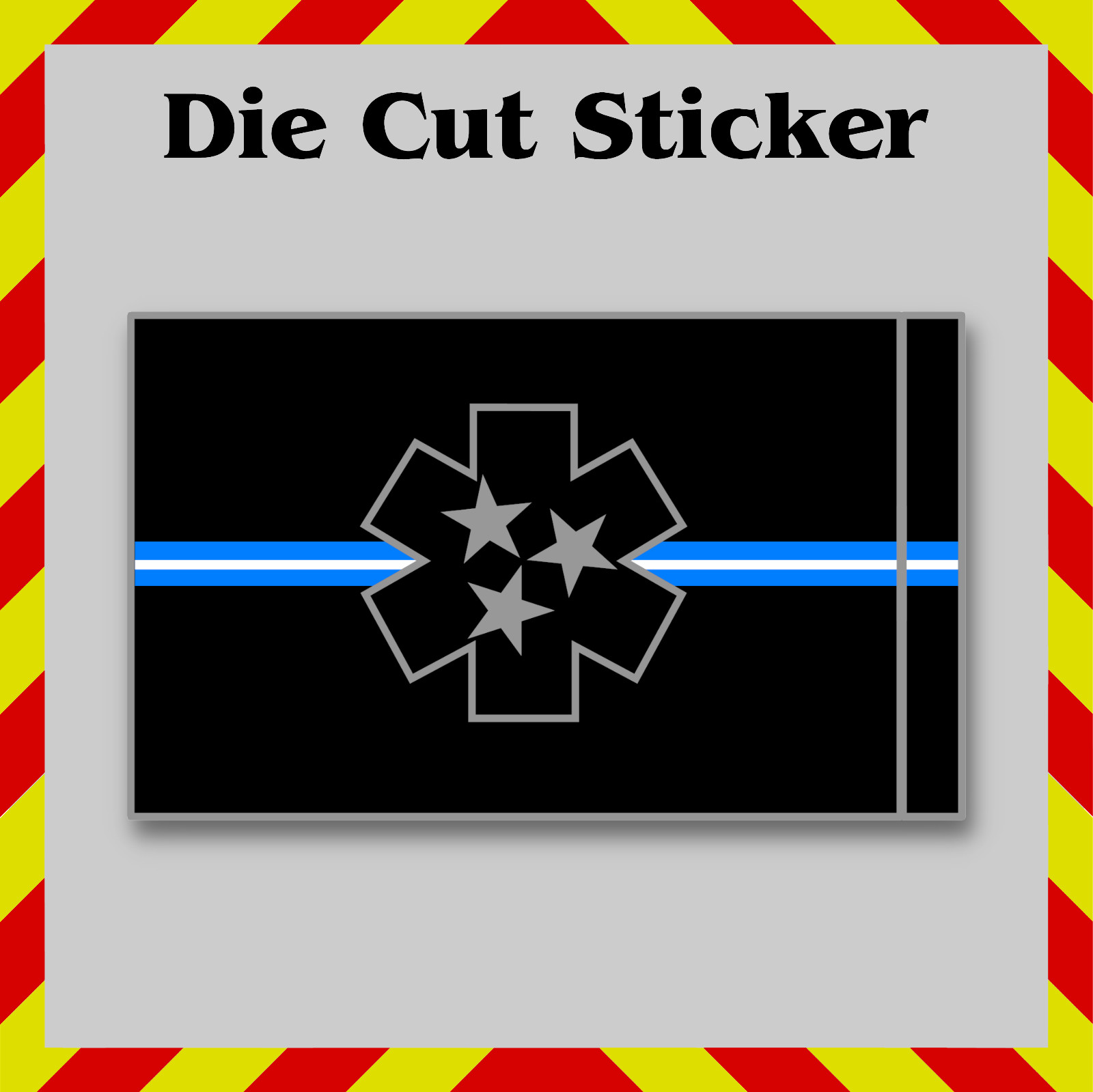Tennessee EMS Thin Blue Line Blackout Flag Waterproof Sticker Decal for Laptops