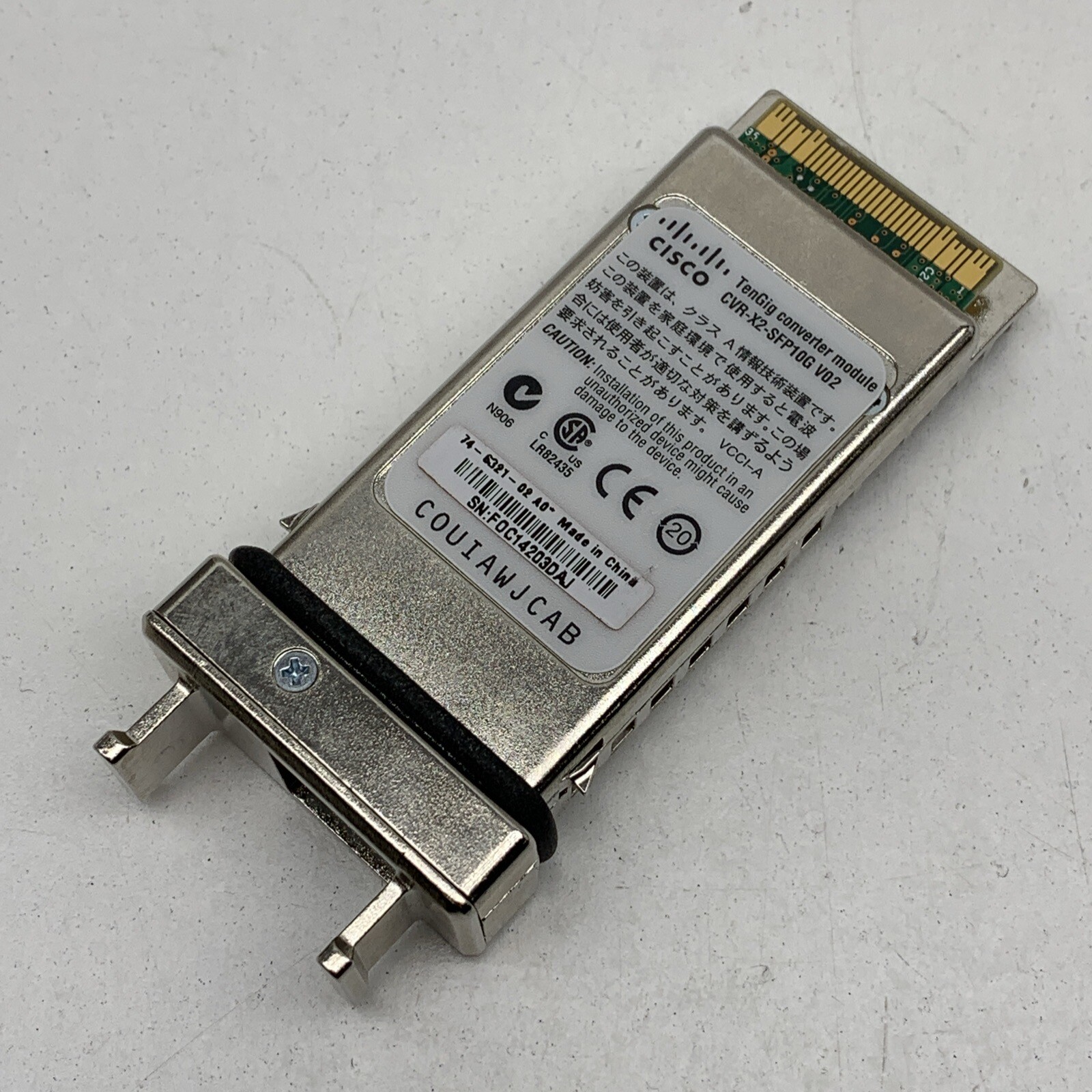Cisco CVR-X2-SFP10G V02 10-Gigabit TenGig Converter Module X2 to SFP+ Adaptor