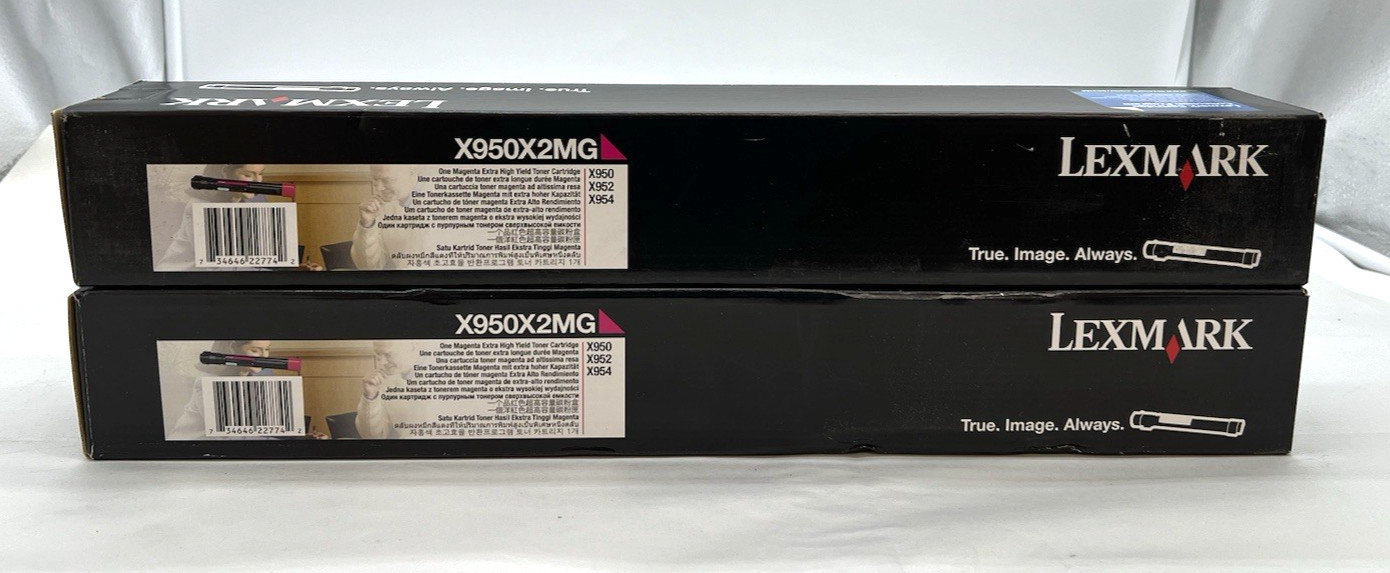 (2) Genuine Lexmark X950X2MG Magenta Extra High Yield Toner Cartridge