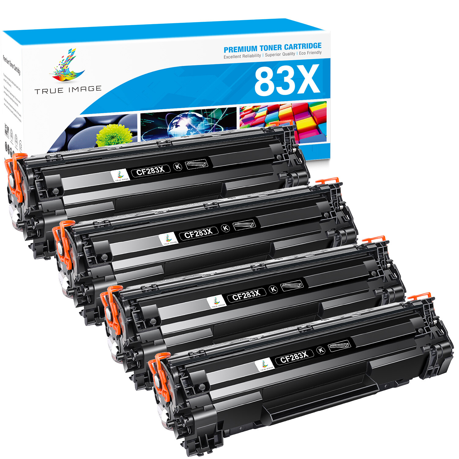 4PK CF283X 83X Toner Cartridge for HP LaserJet Pro M202n M201n M202dw M225dn