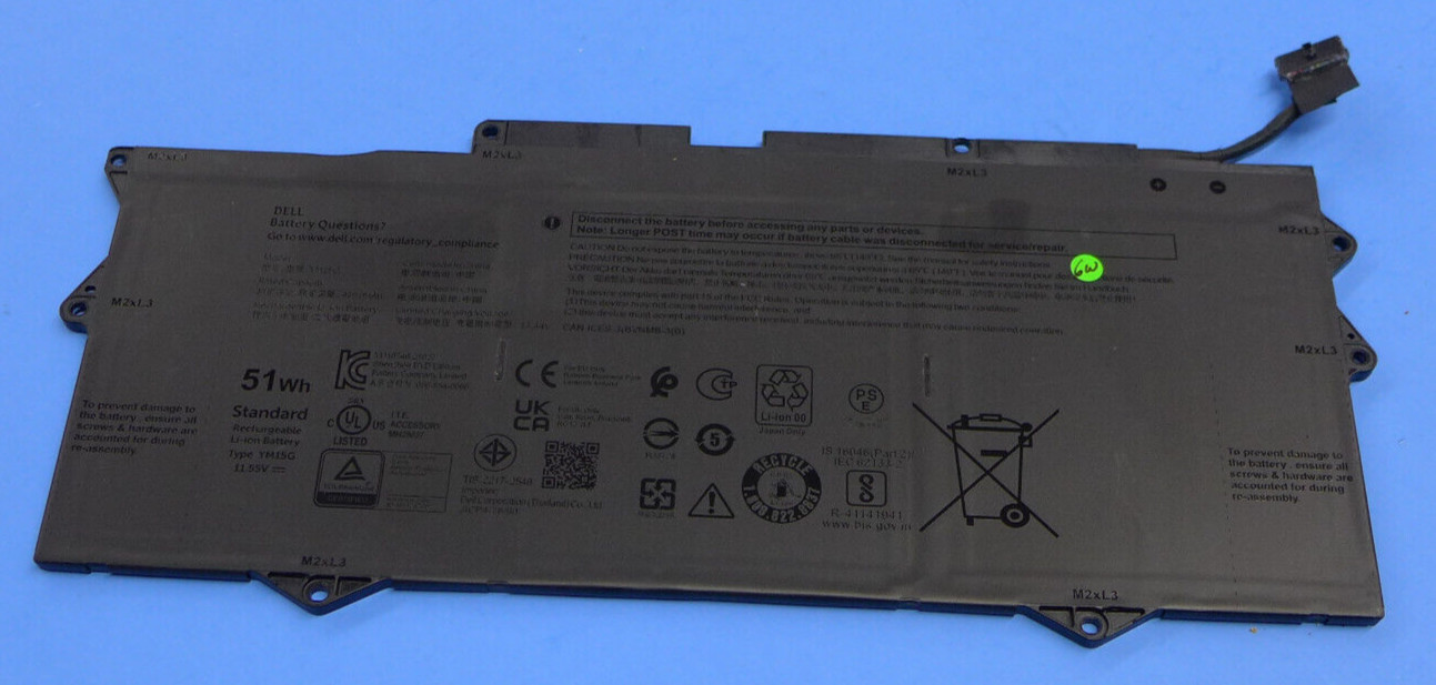 New Genuine Dell XPS 13 9315 Laptop Battery 51Wh (NOT FOR 2-in-1) YM15G