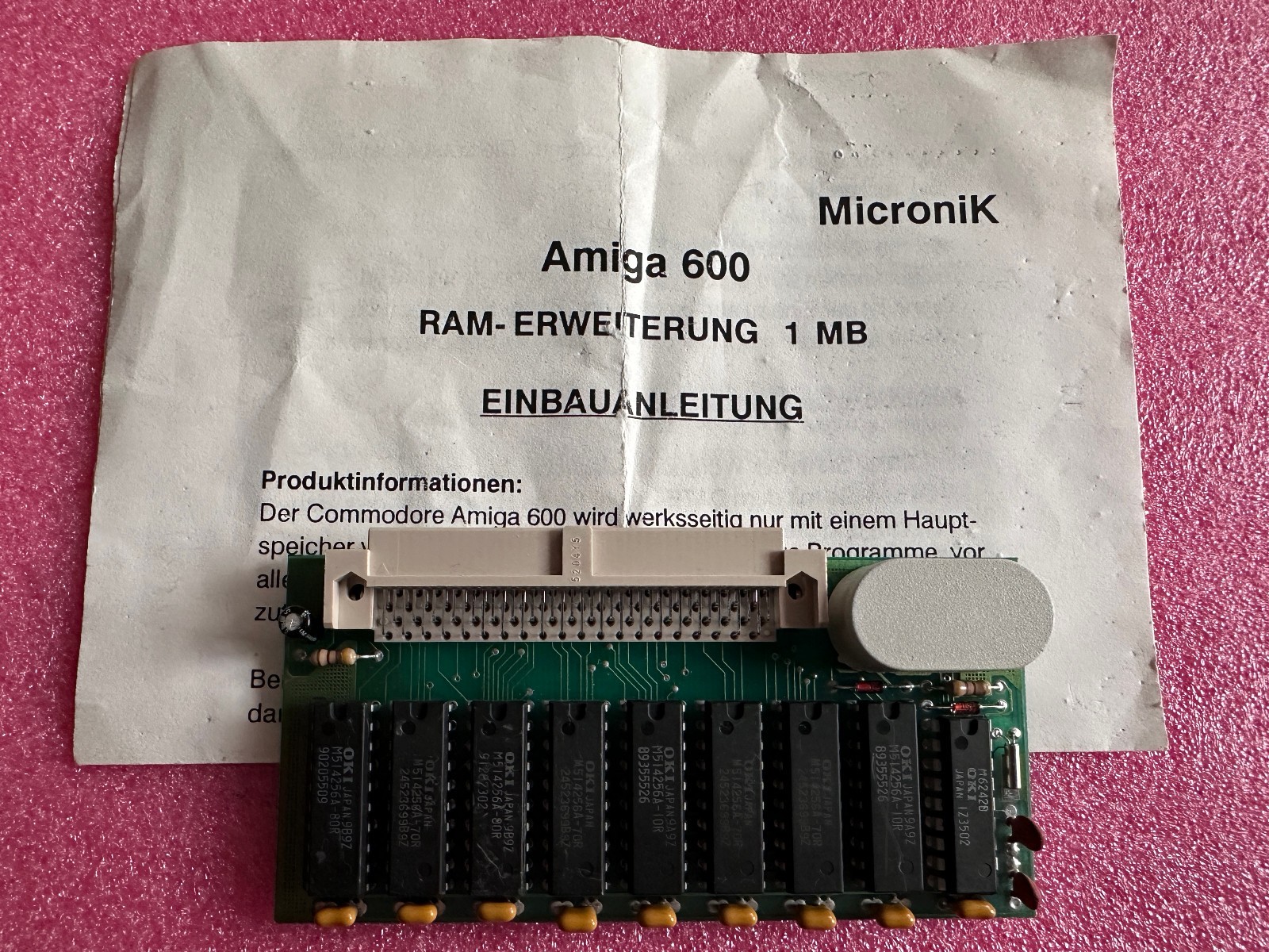 Memory expansion for Amiga 600 by Micronik, 1 MB CHIP RAM