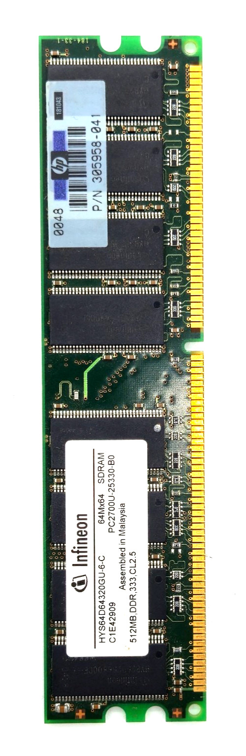 Infineon 512MB DDR-400MHz PC3200 Desktop Memory RAM (HYS64D64320GU-6-C) - (A74)