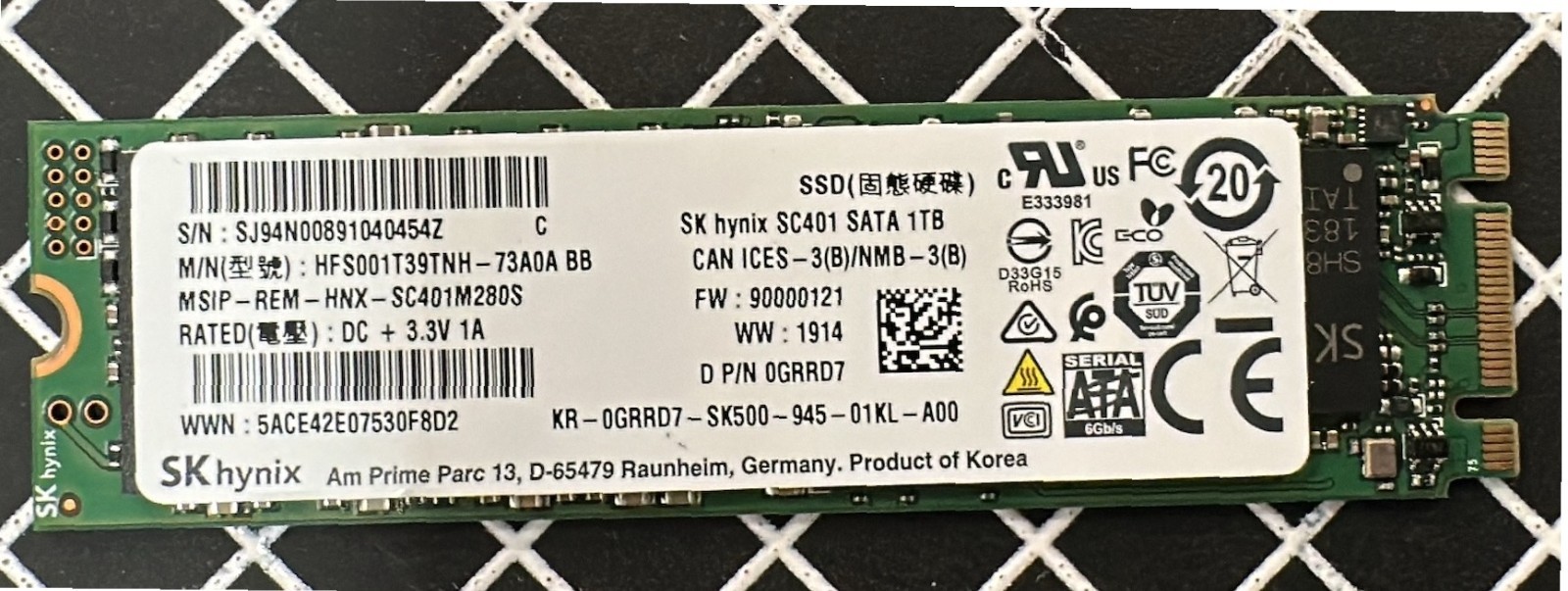 LOT of 50 SK Hynix HFS001T39TNH-73A0A 1TB M.2 2280 SATA III