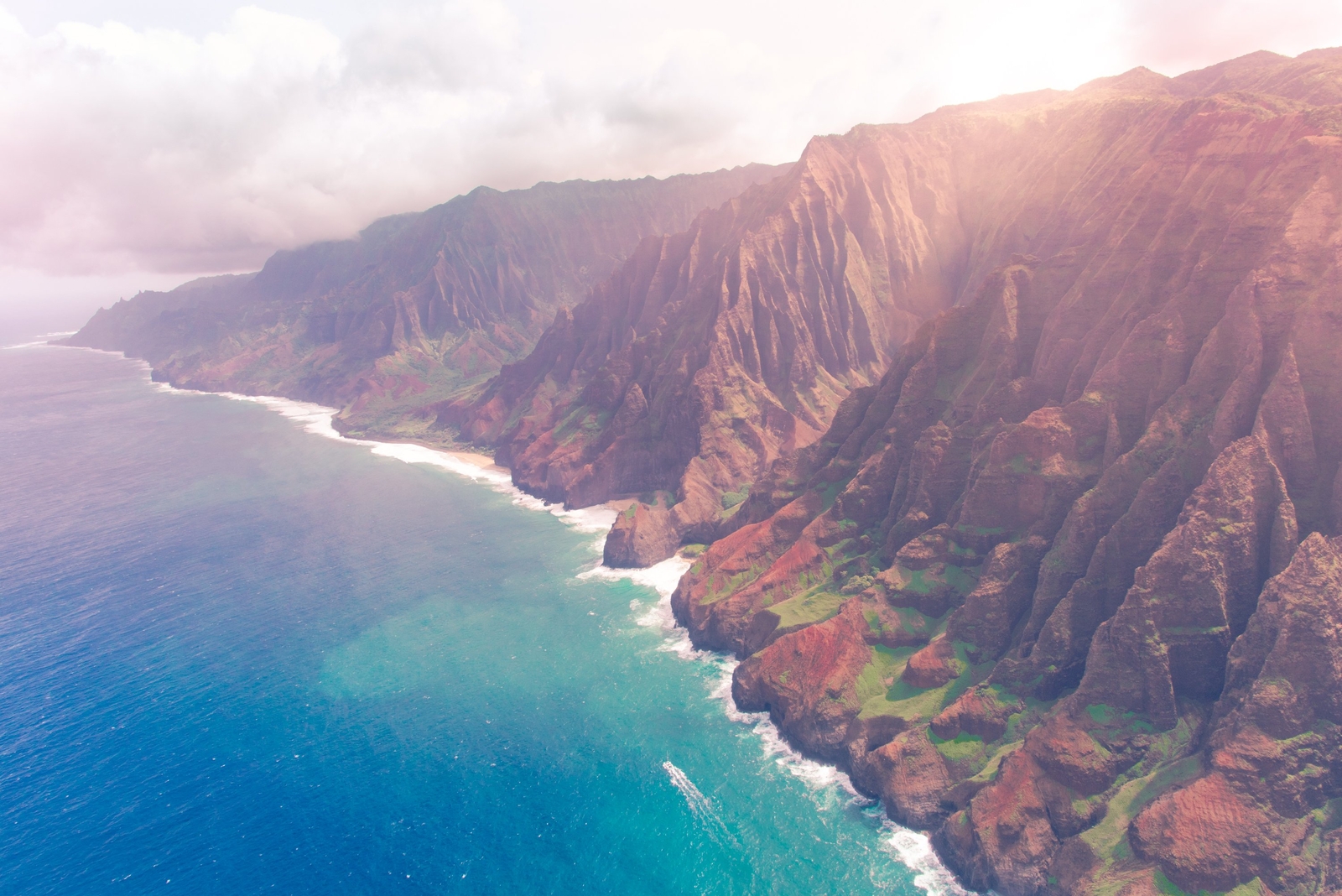 Landscape seashore coast rocks kauai hawaii Custom Gaming Mat Desk