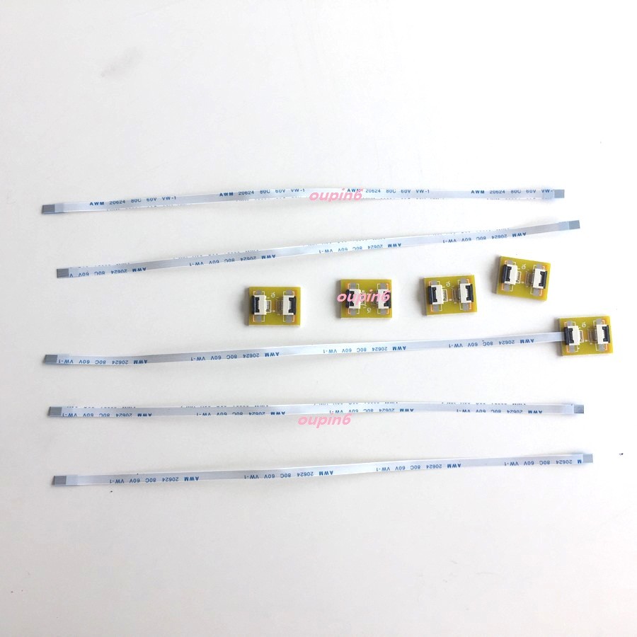 5 PCS FFC FPC 6pin 0.5mm Pitch Ribbon Cable line ZIF HDD 20CM+Adaptor connector 