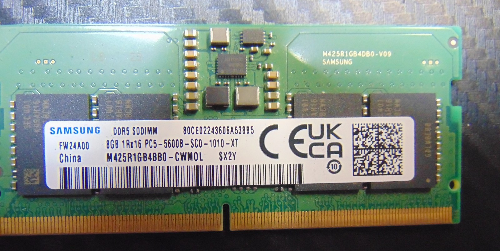 Samsung 8GB 1Rx16 DDR5 RAM PC5-5600B-SC0-1010-XT SODIMM Laptop Memory Module