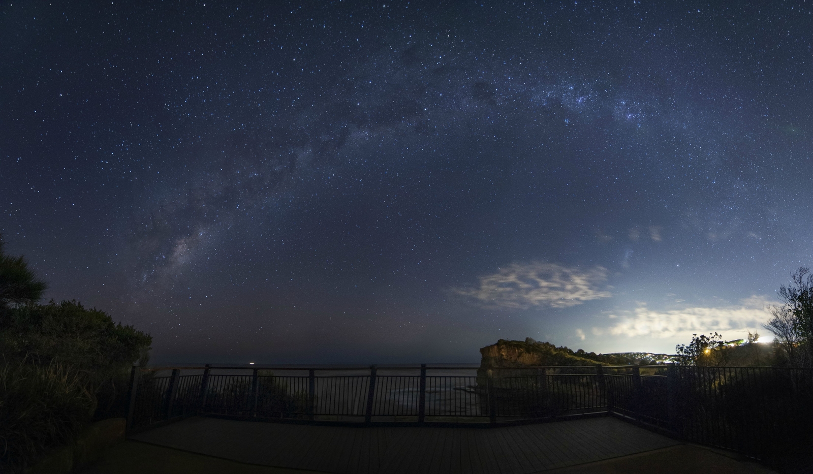 Landscape night sky starry stars outdoors low Custom Gaming Mat Desk