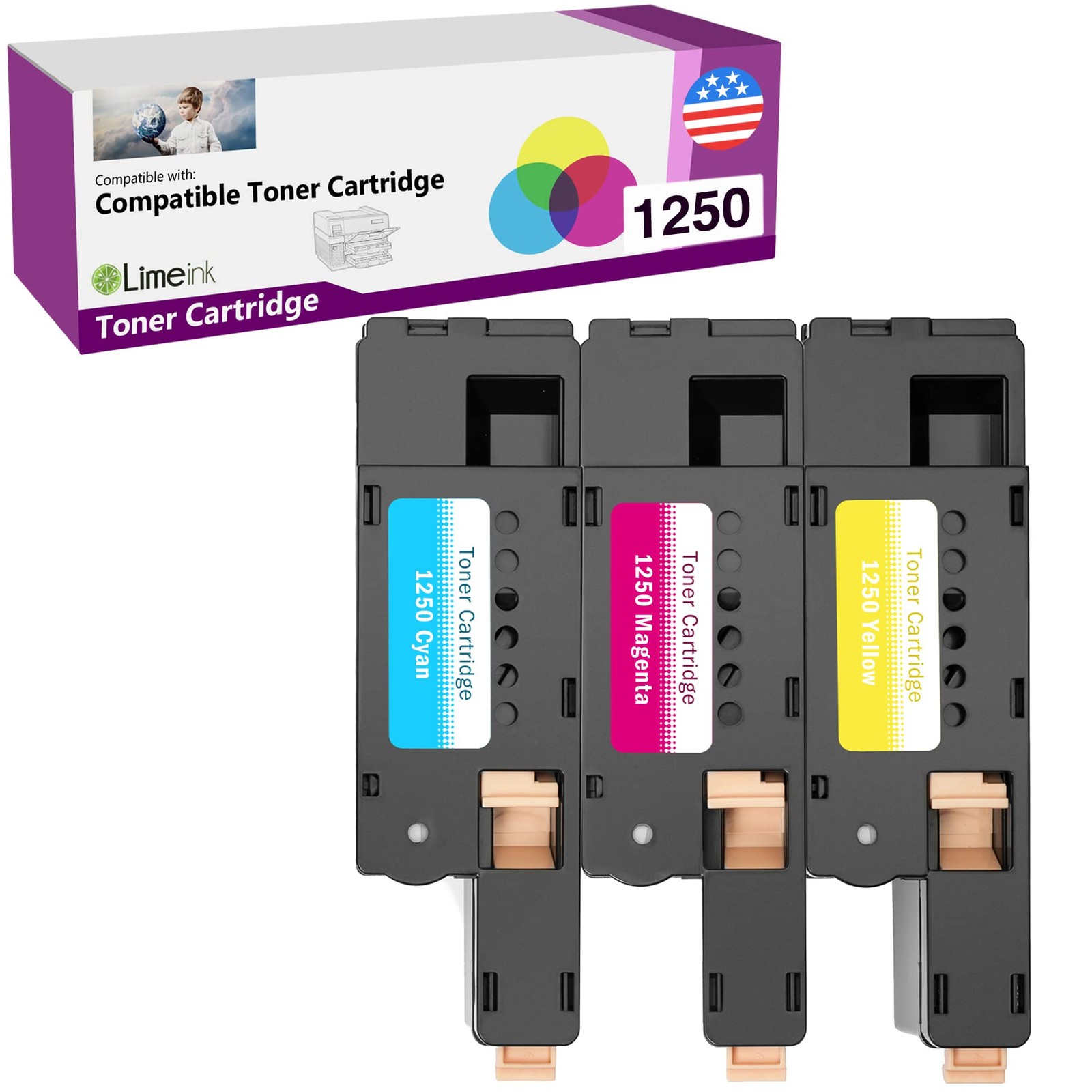 Limeink Compatible Toner Cartridge 1250 for Dell C1760nw C1765nfw C1765nf