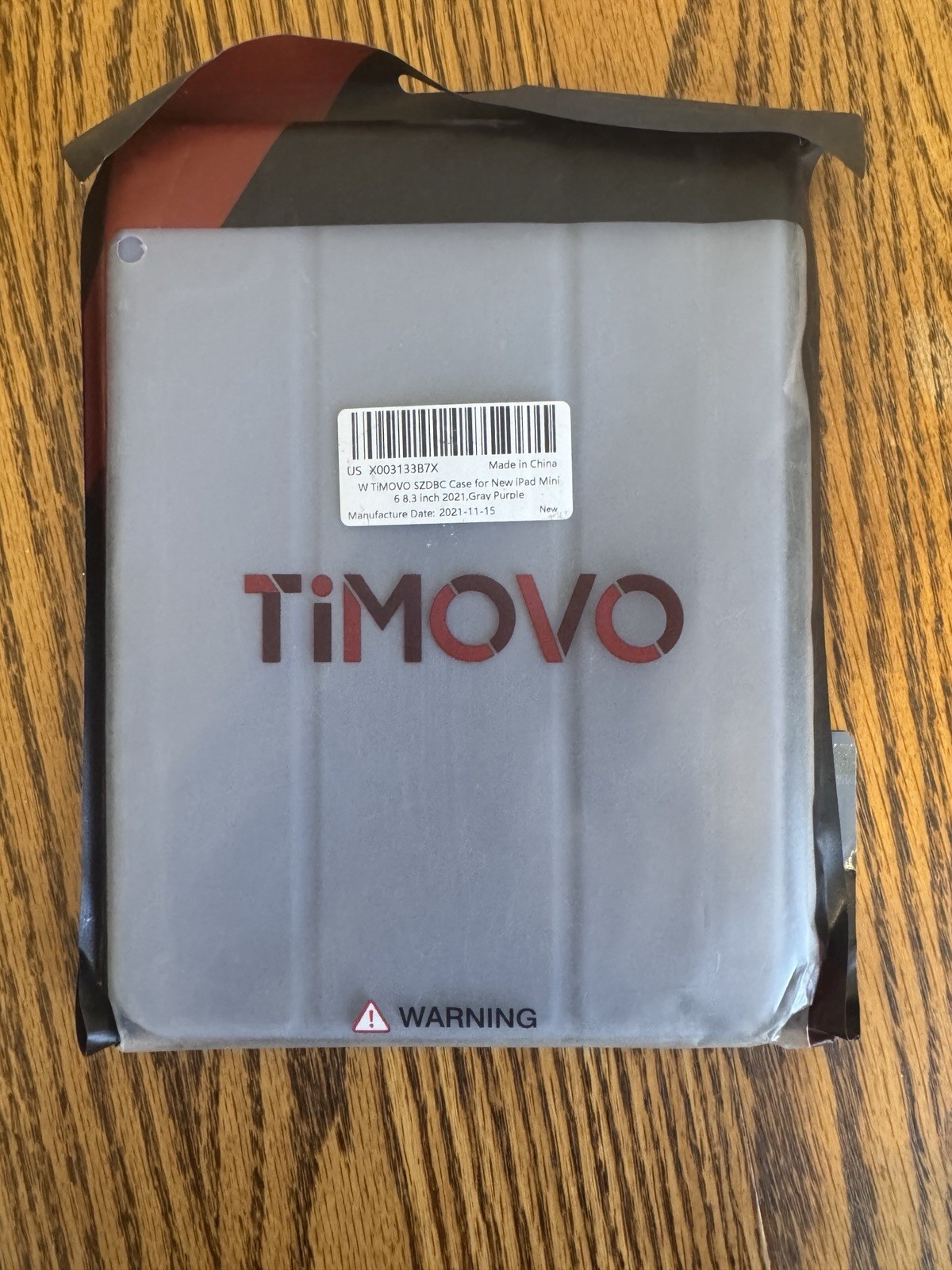 TiMOVO iPad Mini 6 Case 8.3" 2021 Gray Purple Slim Trifold Smart Cover NEW