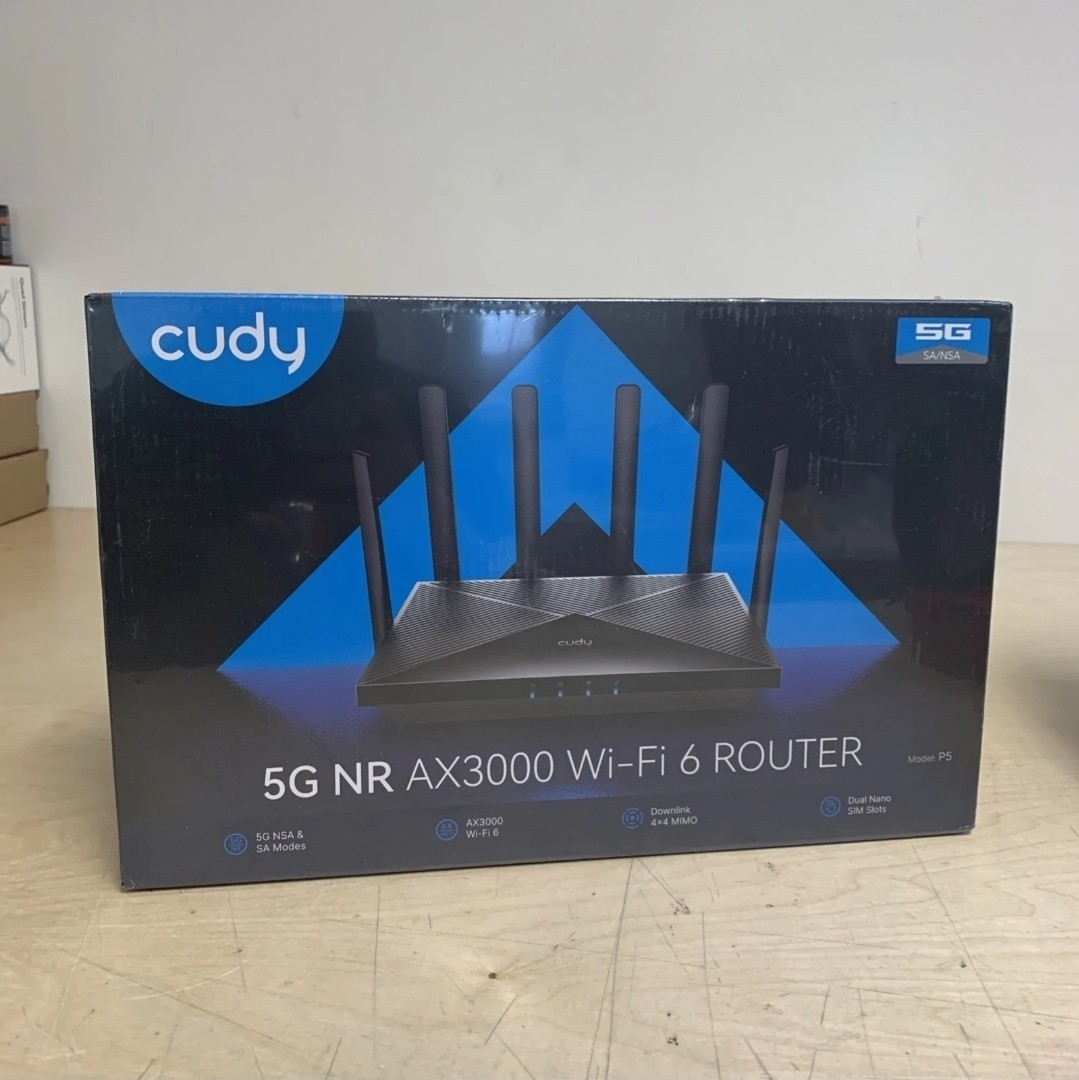 Cudy SA/NSA 5G NR AX3000 Wi-Fi 6 Router Model P5 Dual Nano SIM Slots NEW