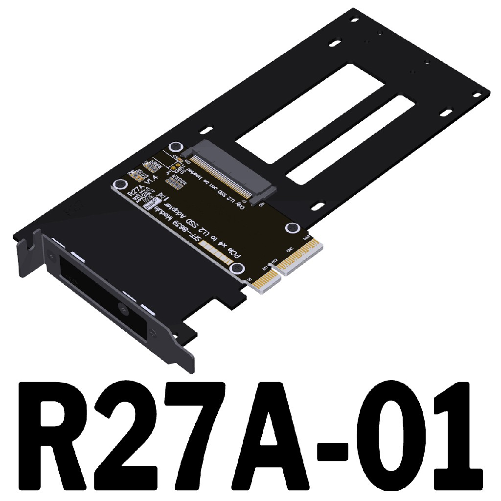 PCIe 4.0/5.0 x4 to U.2/U.3/E1.S/E3.S SSD Adapter Card with Half Height Bracket