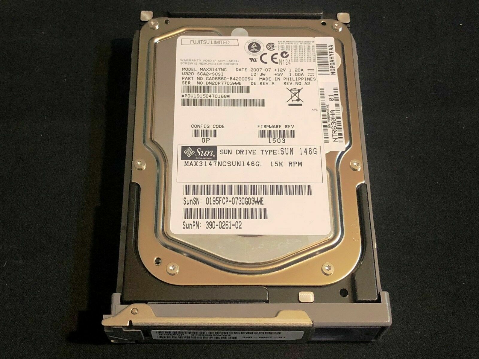 SUN ORACLE 540-6607 146GB 15K SCSI 390-0261 MAX3147NC MAX3147NCSUN146G