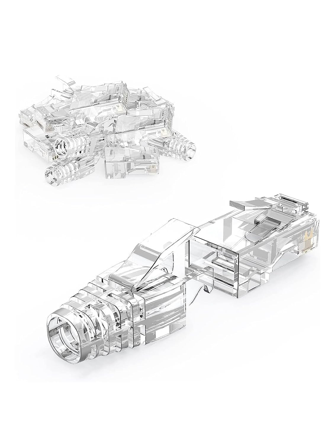CableCreation 100-Pack RJ45 Modular Connectors with Pull-Strain Relief