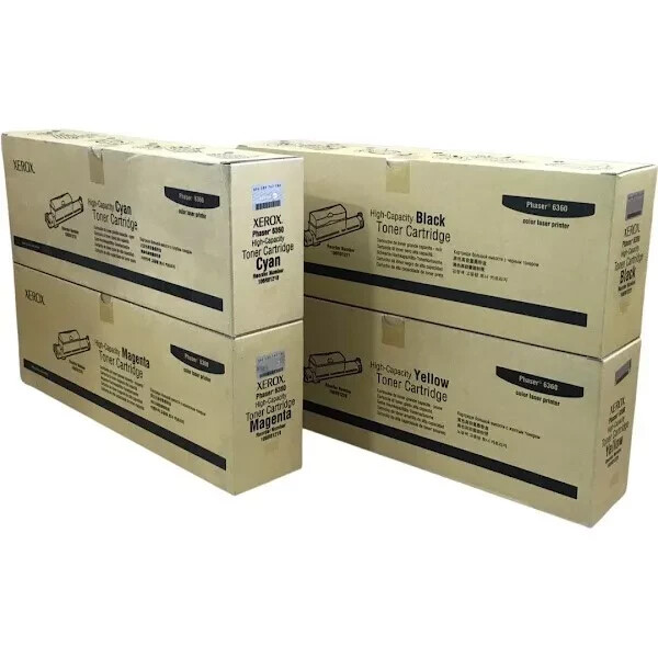 4 X Genuine XEROX Phaser 6360 6360N 6360DX 6360DT 6360DN High Yield Toner