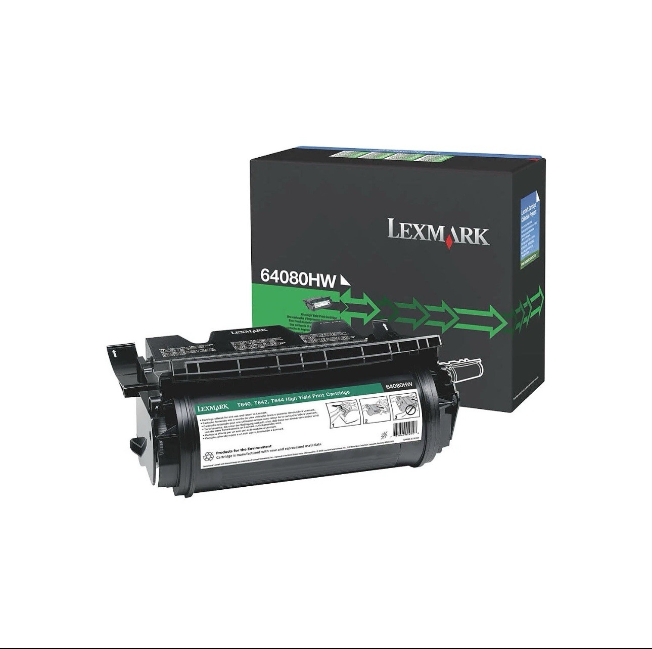 Lexmark 64080HW Black High Yield Toner Cartridge   (LEX64080HW)