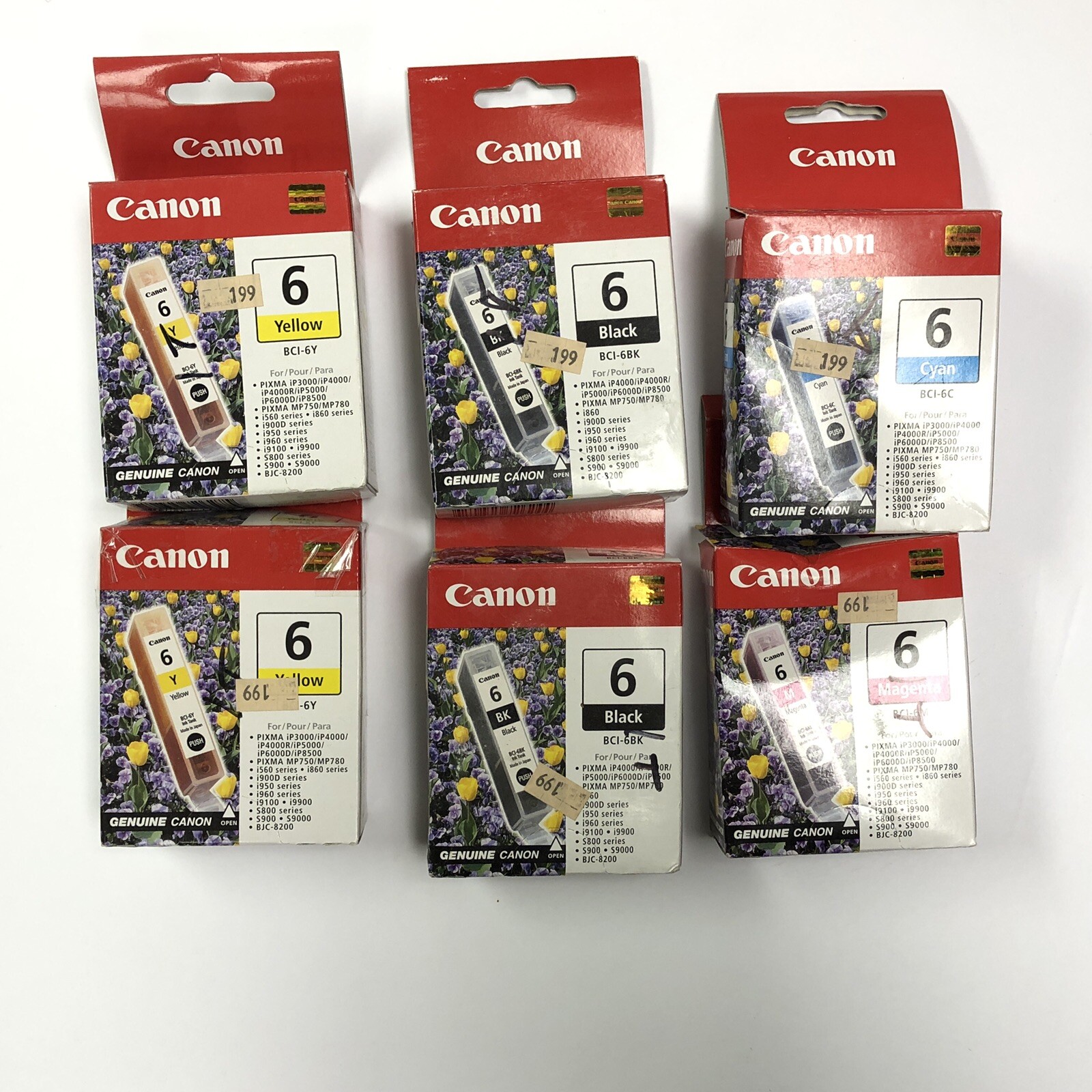 Canon BCI Ink Cartridges (2 Black) (2 yellow) Magenta, Cyan- New in boxes