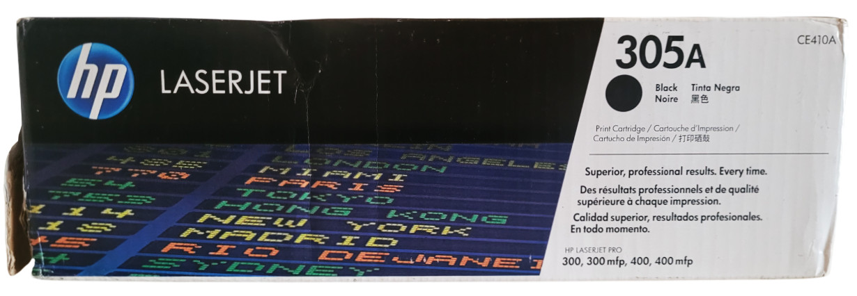 HP LaserJet 305A Black CE410A Toner Cartridge New Sealed  Ripped Side
