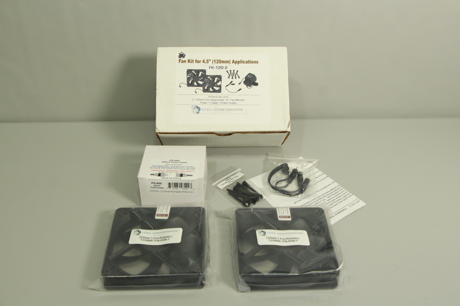 Cool Components 120mm (4.5") Fan Kit New in Box FK-120-2 New In Box