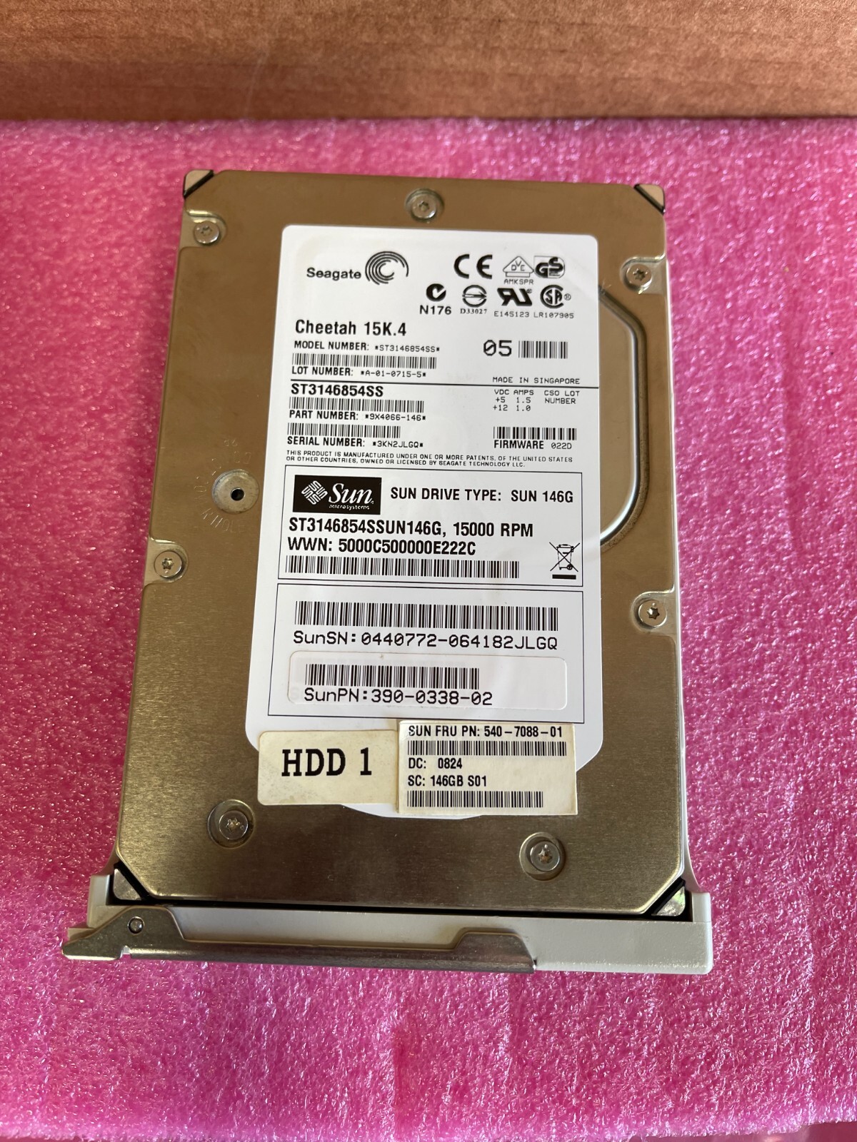 540-7088-01 SUN 146GB 15K 3G SAS 3.5 LFF 390-0338-02