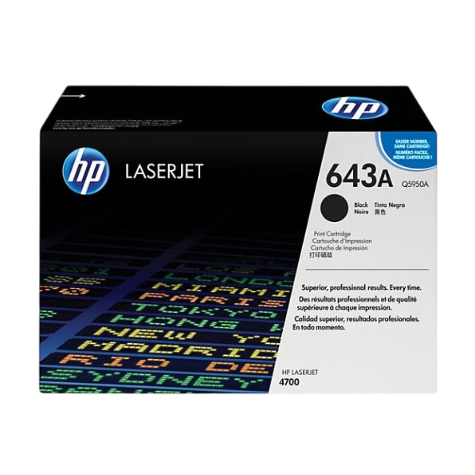 HP 643A Black Standard Yield Toner Cartridge, Q5950A