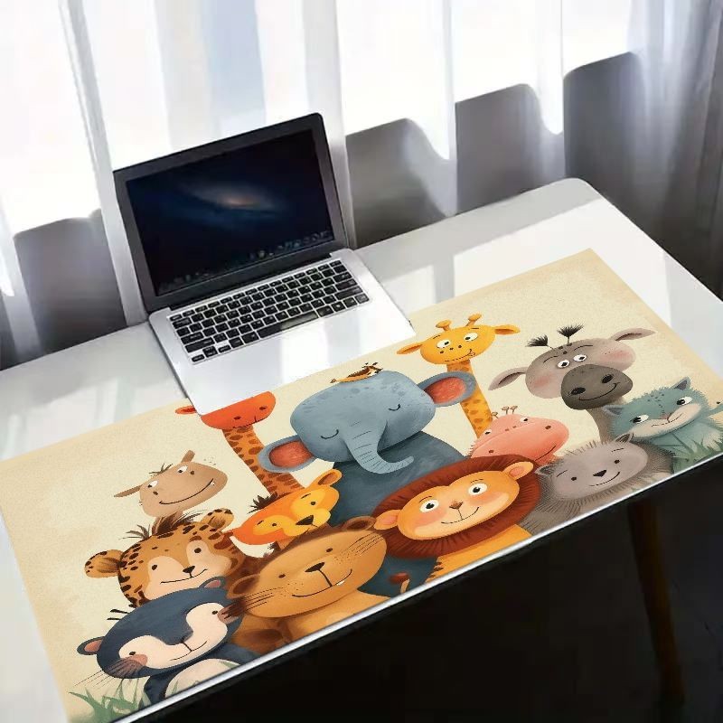 Cute Cartoon Animal Themed Desk Mat, Non-Slip Mouse Pad for Home and Office, S