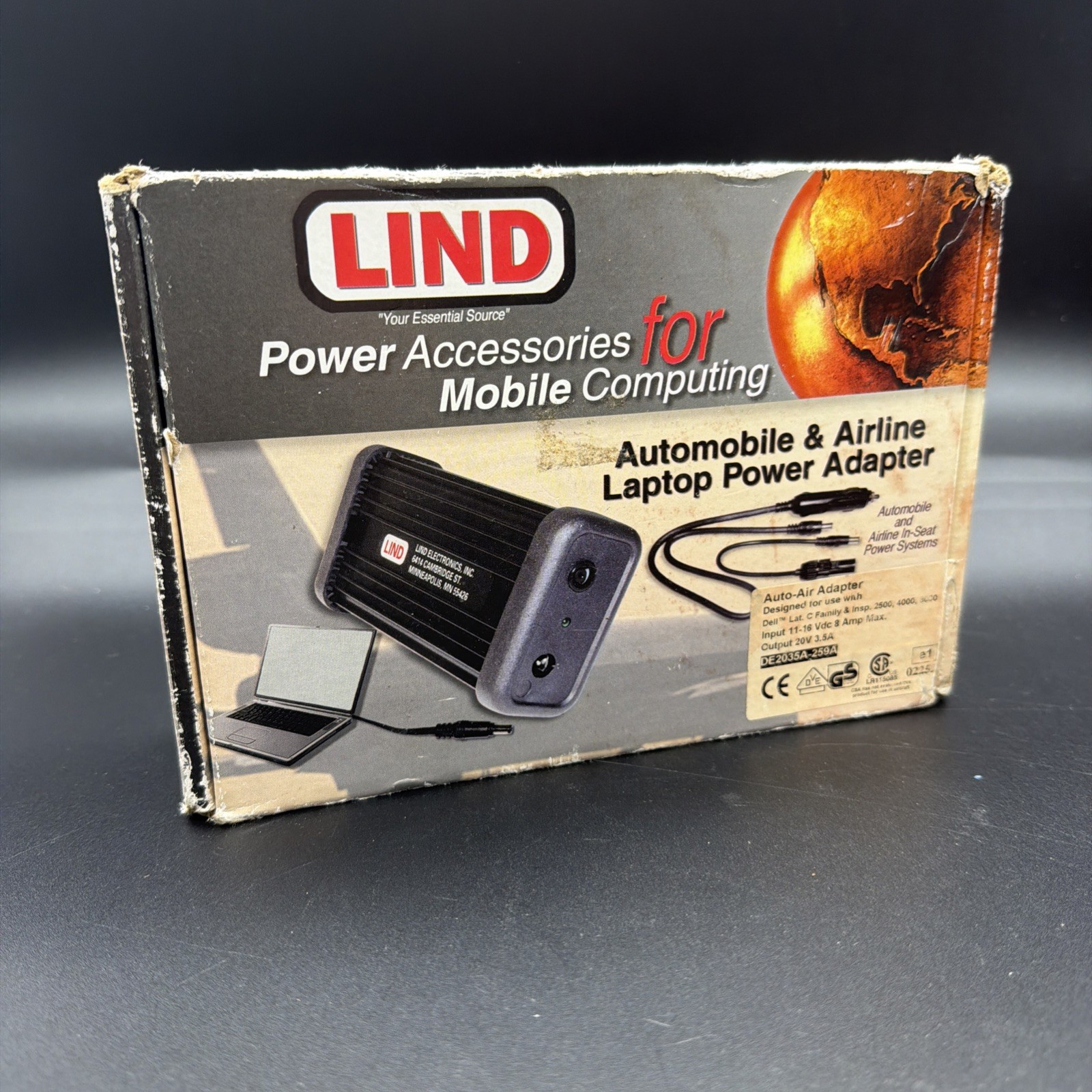 Lind Electronics Auto-Air Adapter DE2035A-259 Input 12-16 Vdc Output 20V 3.5A