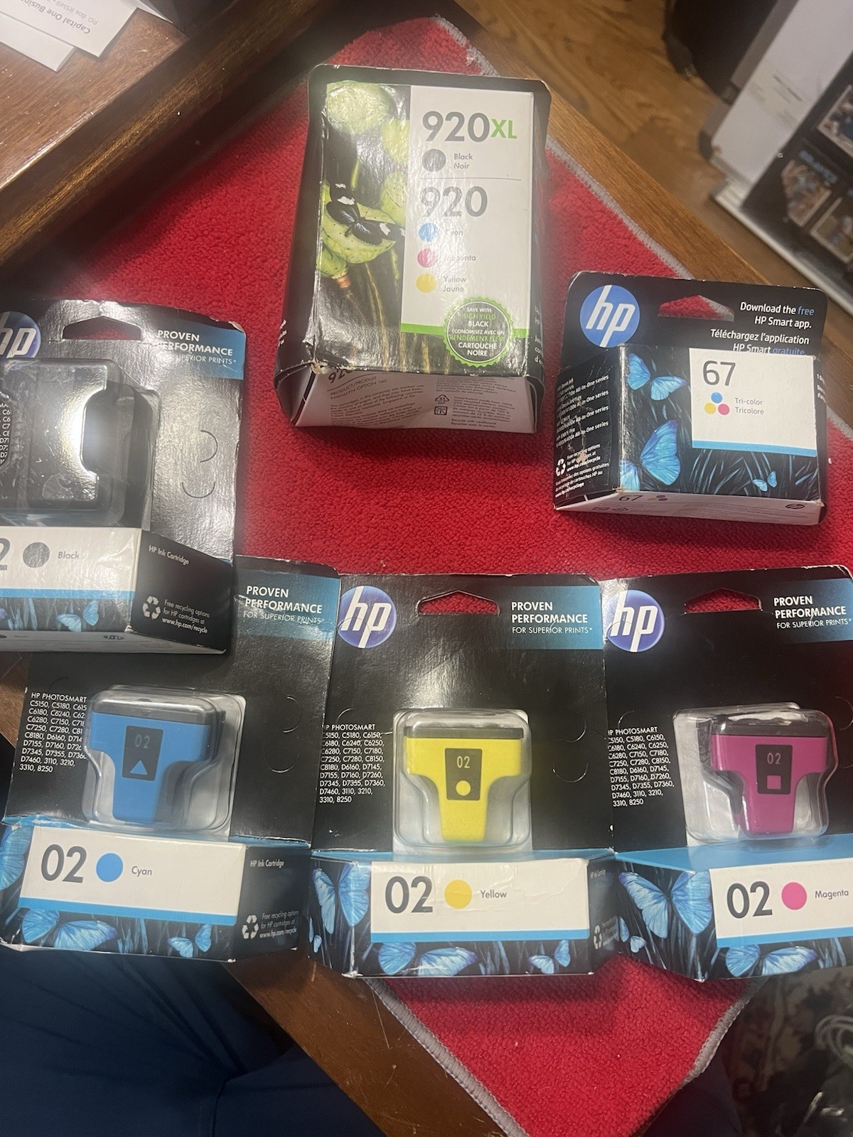 Lot of Genuine HP ink cartridges HP 02 - 920XL - 67 